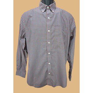 L.L. Bean Mens Slightly Fitted Shirt Small Red Plaid Button-Down
